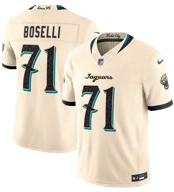 Mens Jacksonville Jaguars #71 Tony Boselli Cream 2026 F.U.S.E. Rivalries Collection Limited Stitched Jersey Dzhi->jacksonville jaguars->NFL Jersey