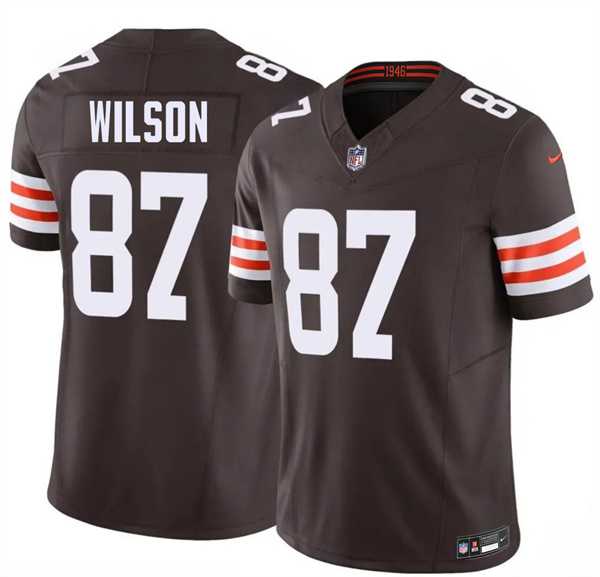 Mens Cleveland Browns #87 Kole Wilson Brown 2026 Draft F.U.S.E. Vapor Limited Stitched Jersey Dzhi->cleveland browns->NFL Jersey