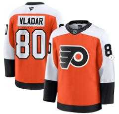 Mens Philadelphia Flyers #80 Dan Vladar Orange 2024-25 Home Stitched Hockey Jersey Dzhi