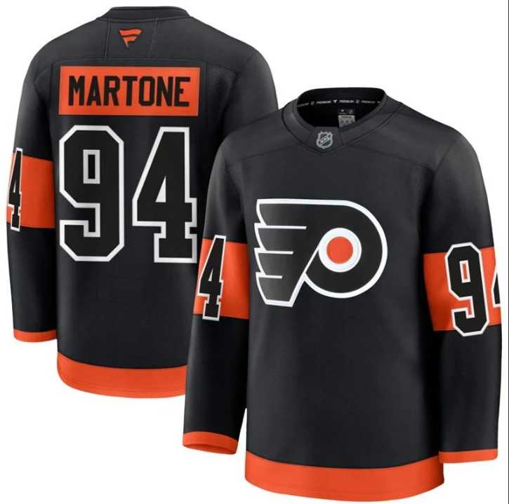 Mens Philadelphia Flyers #94 Porter Martone Fanatics Black Alternate Premium Jersey Dzhi