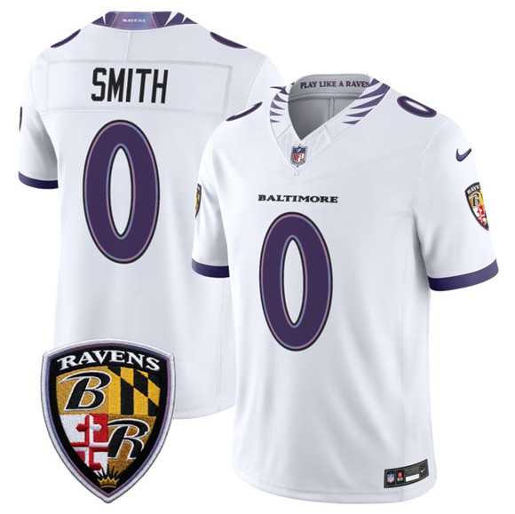 Mens Baltimore Ravens #0 Roquan Smith White 2026 F.U.S.E. Vapor Limited Stitched Jersey Dzhi