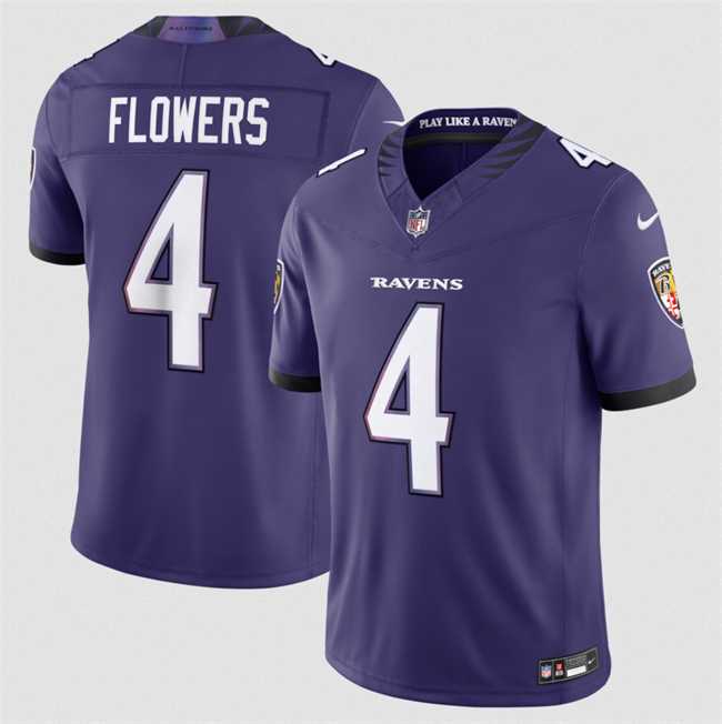Mens Baltimore Ravens #4 Zay Flowers Purple 2026 F.U.S.E Vapor Stitched Limited Jersey Dzhi
