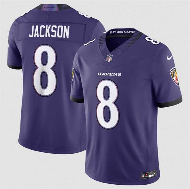 Mens Baltimore Ravens #8 Lamar Jackson Purple 2026 F.U.S.E Vapor Stitched Limited Jersey Dzhi