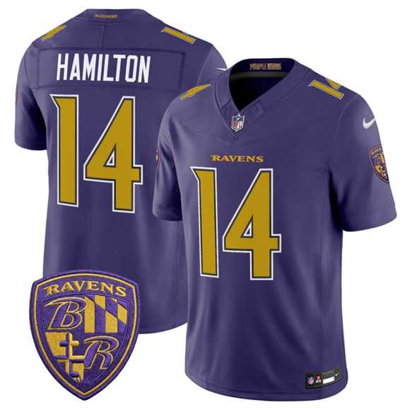 Mens Baltimore Ravens #14 Kyle Hamilton Purple 2026 F.U.S.E. Alternate Vapor Limited Stitched Jersey Dzhi