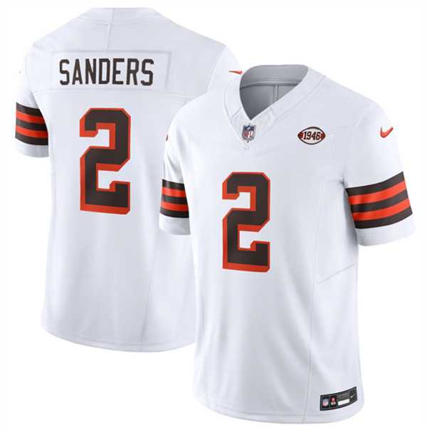 Mens Cleveland Browns #2 Shedeur Sanders White 2026 1946 Collection F.U.S.E. Vapor Limited Stitched Jersey Dzhi