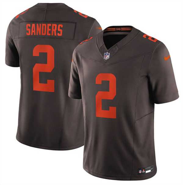 Mens Cleveland Browns #2 Shedeur Sanders Brown 2026 F.U.S.E. Alpha Dawg Edition Vapor Limited Stitched Jersey Dzhi