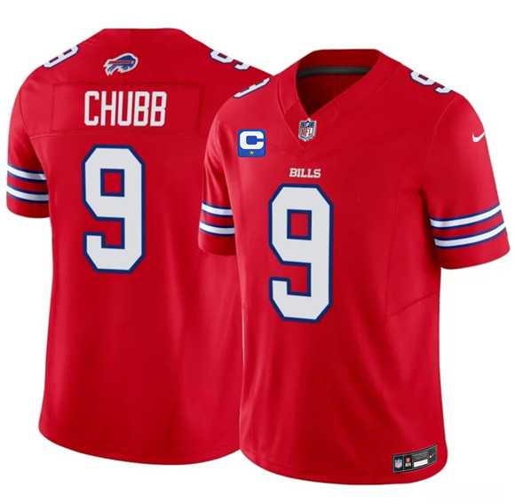 Mens Buffalo Bills #9 Bradley Chubb Red 2026 F.U.S.E. 1-Star C Patch Vapor Untouchable Limited Stitched Jersey Dzhi