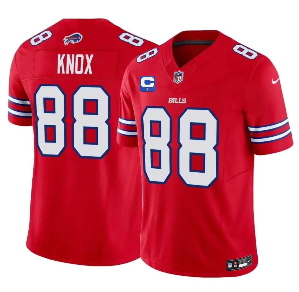 Mens Buffalo Bills #88 Dawson Knox Red 2026 F.U.S.E. Vapor With 1-Star C Patch Untouchable Limited Stitched Jersey Dzhi