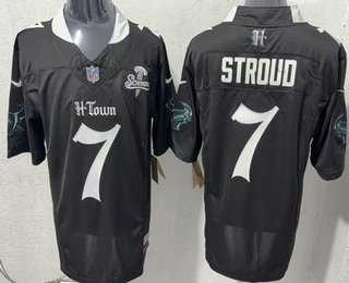Mens Houston Texans #7 CJ Stroud Limited Black Screwstan FUSE Vapor Jersey Dzhi