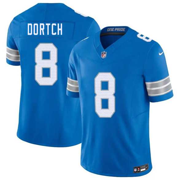 Mens Detroit Lions #8 Greg Dortch Blue 2026 F.U.S.E. Vapor Limited Stitched Game Jersey Dzhi