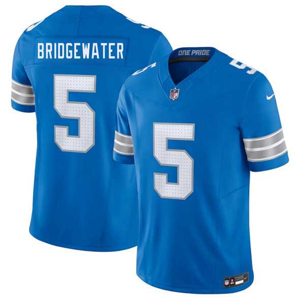 Mens Detroit Lions #5 Teddy Bridgewater Blue 2026 F.U.S.E. Vapor Limited Stitched Game Jersey Dzhi