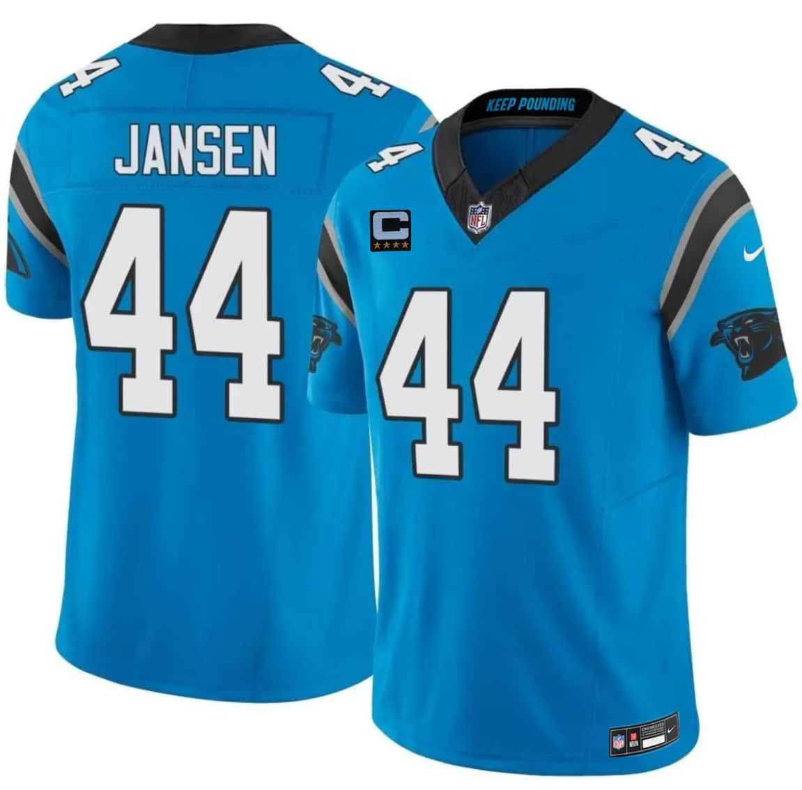 Mens Carolina Panthers #44 J. J. Jansen Blue 2026 F.U.S.E. 4-Star C Patch Vapor Limited Stitched Jersey Dzhi
