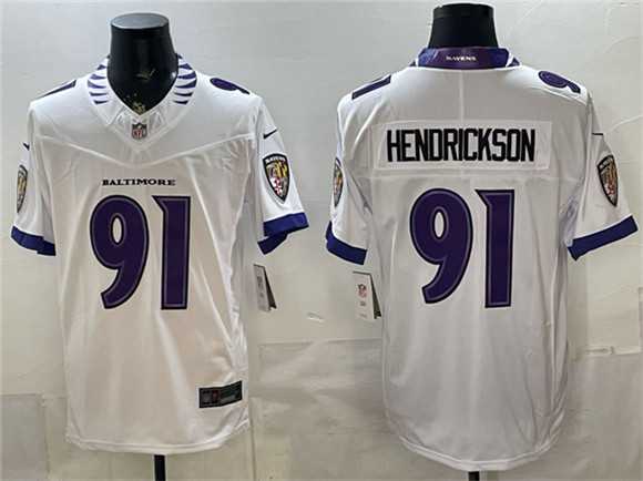 Mens Baltimore Ravens #91 Trey Hendrickson White 2026 F.U.S.E. Vapor Stitched Limited Stitched Jersey->baltimore ravens->NFL Jersey