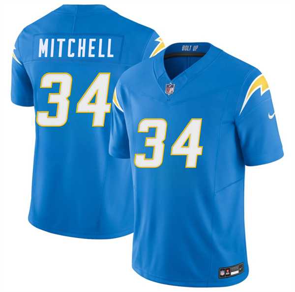 Mens Los Angeles Chargers #34 Keaton Mitchell Blue 2026 F.U.S.E. Vapor Limited Stitched Jersey Dzhi