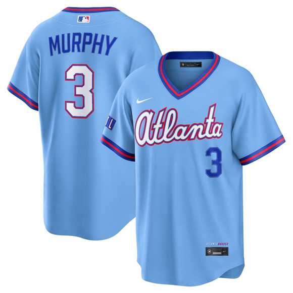 Mens Atlanta Braves #3 Dale Murphy Powder Blue 2026 City Connect Stadium Stitched Jersey Dzhi
