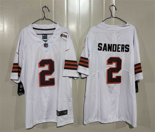 Mens Cleveland Browns #2 Shedeur Sanders White 2026 1946 Collection Vapor Limited Stitched Jersey->cleveland browns->NFL Jersey