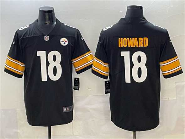 Mens Pittsburgh Steelers #18 Will Howard Black 2025 Vapor Limited Stitched Jersey