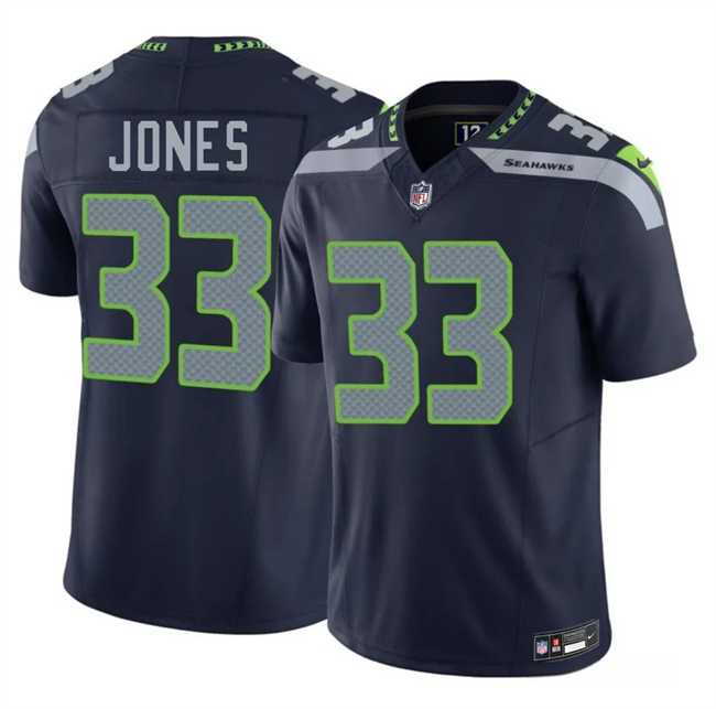Mens Seattle Seahawks #33 Velus Jones Navy 2026 F.U.S.E. Vapor Untouchable Limited Stitched Jersey Dzhi