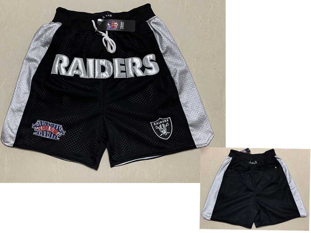Mens Las Vegas Raiders Black Super Bowl Patch Just Don Shorts (Run Small)->las vegas raiders->NFL Jersey