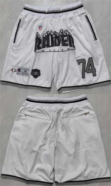 Mens Las Vegas Raiders White Shorts (Run Small)->las vegas raiders->NFL Jersey
