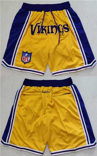 Mens Minnesota Vikings Yellow Just Don Swingman Throwback Shorts (Run Small)->minnesota vikings->NFL Jersey Mens Minnesota Vikings Yellow Just Don Swingman Throwback Shorts (Run Small)->minnesota vikings->NFL Jersey