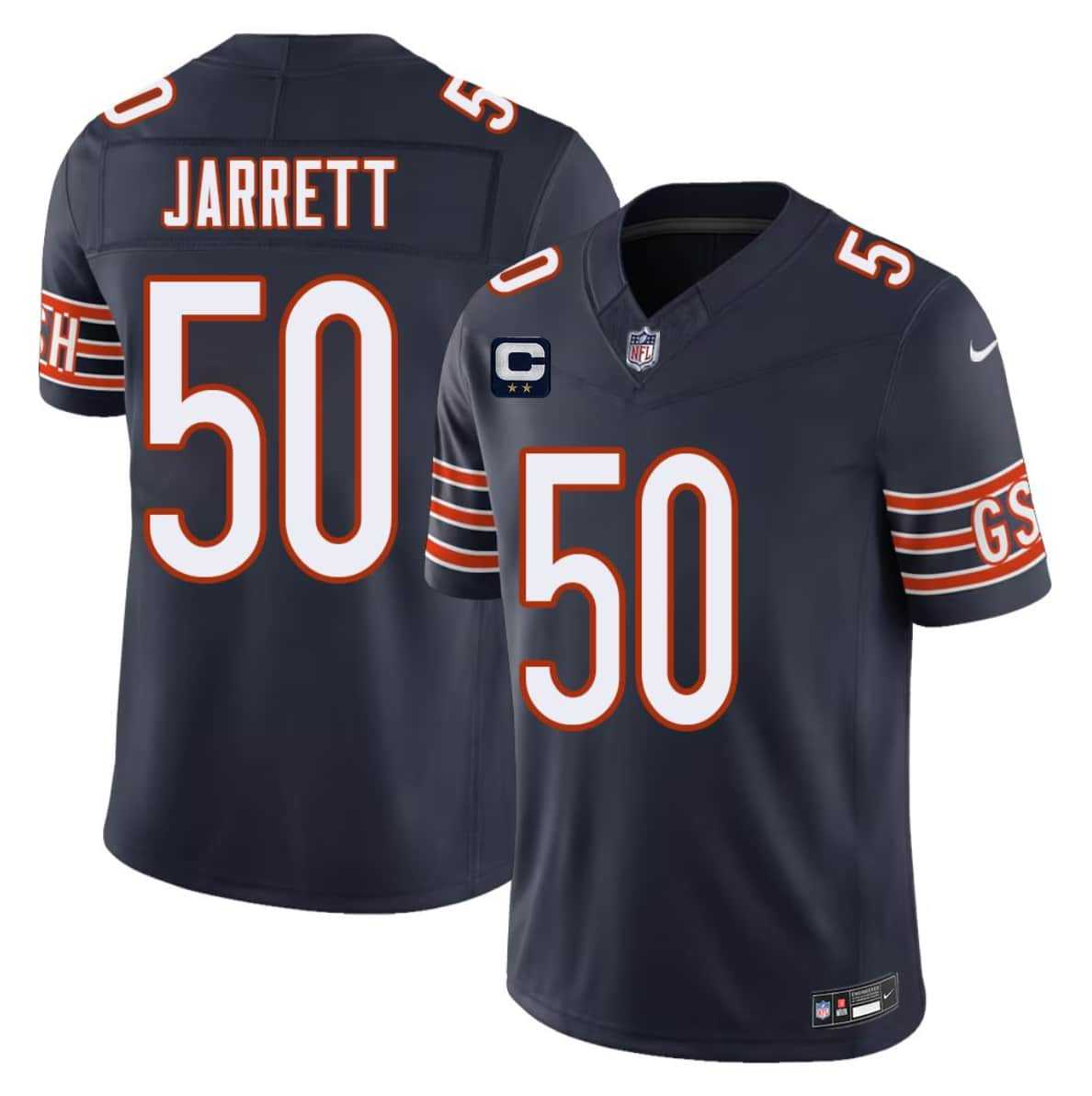 Mens Chicago Bears #50 Grady Jarrett Navy 2026 F.U.S.E. 2-Star C Patch Vapor Untouchable Limited Stitched Jersey Dzhi->chicago bears->NFL Jersey