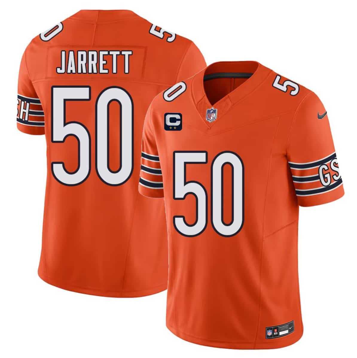 Mens Chicago Bears #50 Grady Jarrett Orange 2026 F.U.S.E. 2-Star C Patch Vapor Untouchable Limited Stitched Jersey Dzhi->chicago bears->NFL Jersey