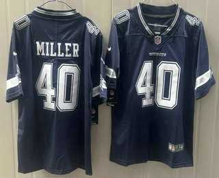 Mens Dallas Cowboys #40 Von Miller Limited Navy Vapor Jersey