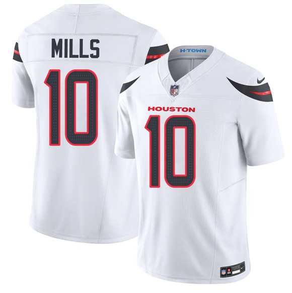 Mens Houston Texans #10 Davis Mills White 2026 F.U.S.E. Vapor Limited Stitched Jersey Dzhi