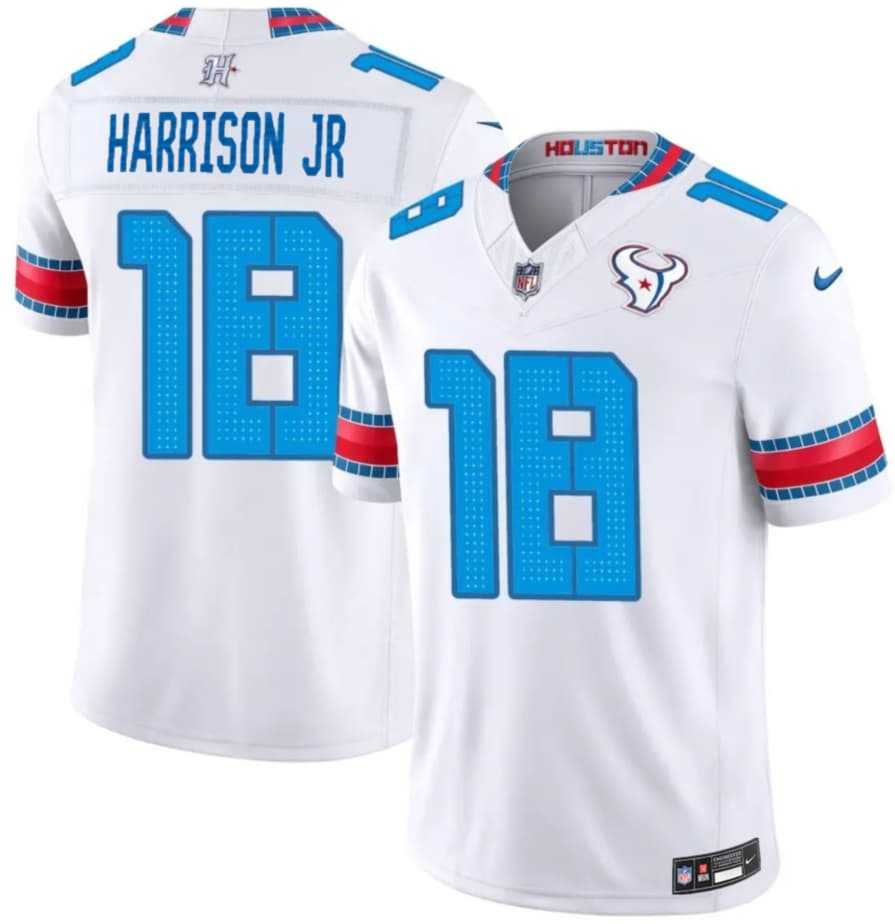 Mens Houston Texans #18 Marvin Harrison Jr White 2026 F.U.S.E. Rivalries Collection Limited Stitched Jersey Dzhi