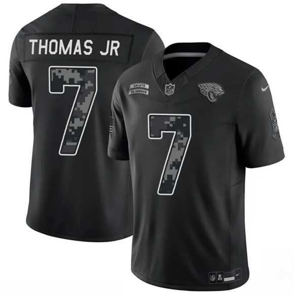 Mens Jacksonville Jaguars #7 Brian Thomas Jr. Black F.U.S.E. 2026 Salute to Service Limited Stitched Jersey Dzhi