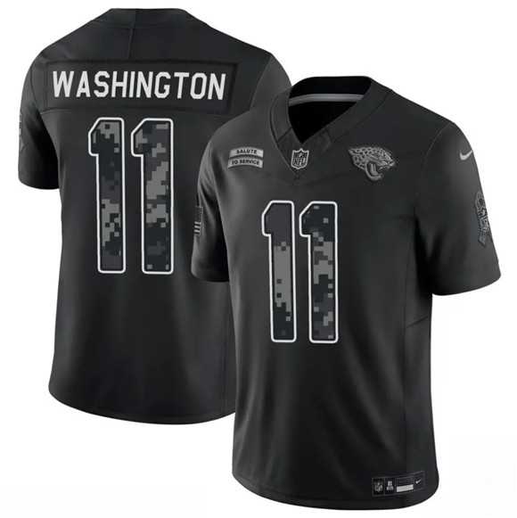 Mens Jacksonville Jaguars #11 Parker Washington Black F.U.S.E. 2026 Salute to Service Limited Stitched Jersey Dzhi