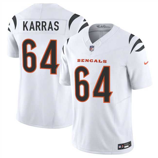 Mens Cincinnati Bengals #64 Ted Karras White 2025 F.U.S.E. Vapor Untouchable Limited Stitched Jersey Dzhi