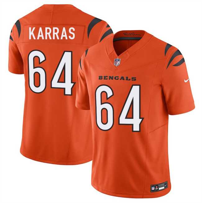 Mens Cincinnati Bengals #64 Ted Karras Orange 2025 F.U.S.E. Vapor Untouchable Limited Stitched Jersey Dzhi