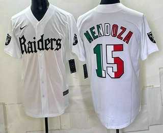 Mens Las Vegas Raiders #15 Fernando Mendoza White Mexico Gothic Sin City Shadows Edition Vapor Limited Jersey Dzhi
