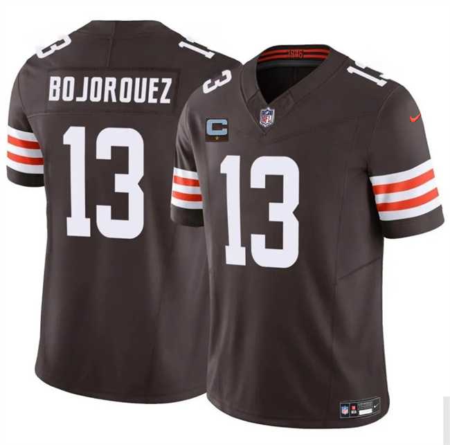Mens Cleveland Browns #13 Corey Bojorquez Brown 2025 F.U.S.E. With 1-Star C Patch Vapor Limited Stitched Jersey Dzhi