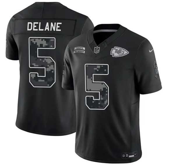 Mens Kansas City Chiefs #5 Mansoor Delane Black 2026 F.U.S.E. Salute to Service Limited Stitched Jersey Dzhi