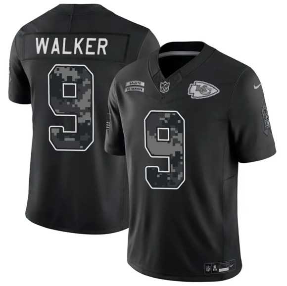 Mens Kansas City Chiefs #9 Kenneth Walker III Black 2026 F.U.S.E. Salute to Service Limited Stitched Jersey Dzhi