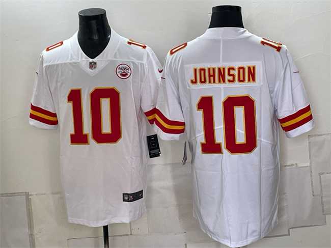 Mens Kansas City Chiefs #10 Emmett Johnson White 2026 Vapor Untouchable Limited Stitched Jersey