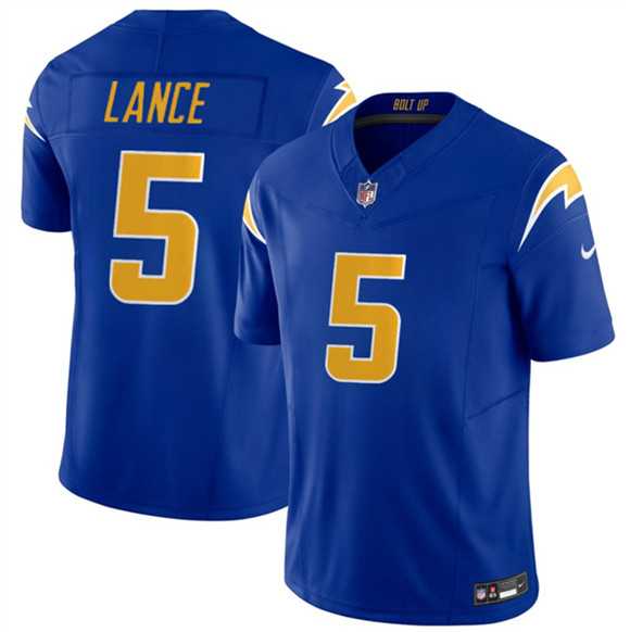 Mens Los Angeles Chargers #5 Trey Lance Royal 2026 F.U.S.E Vapor Limited Stitched Jersey Dzhi