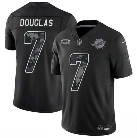 Mens Miami Dolphins #7 Caleb Douglas Black F.U.S.E. 2026 Salute to Service Limited Stitched Jersey Dzhi