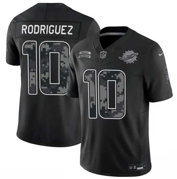 Mens Miami Dolphins #10 Jacob Rodriguez Black F.U.S.E. 2026 Salute to Service Limited Stitched Jersey Dzhi