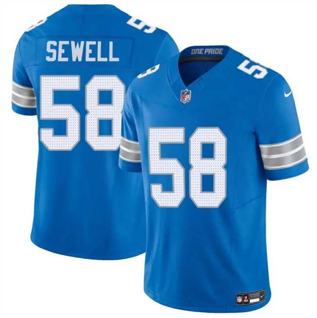 Mens Detroit Lions #58 Penei Sewell Blue 2025 F.U.S.E. Vapor Limited Stitched Jersey Dzhi