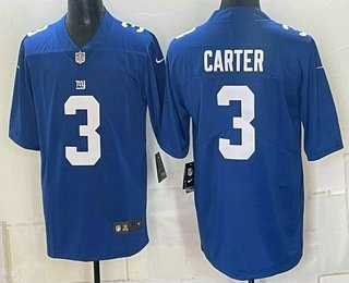 Mens New York Giants #3 Abdul Carter Limited Blue Vapor Jersey