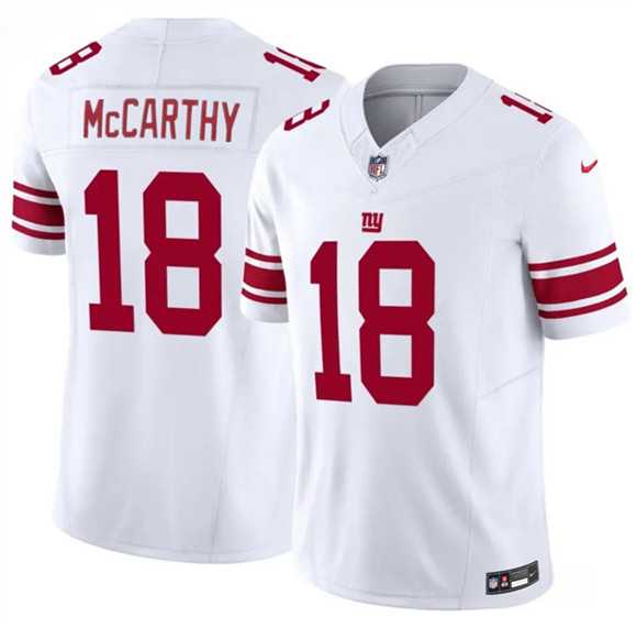 Mens New York Giants #18 J.J. McCarthy White 2026 F.U.S.E. Vapor Untouchable Limited Stitched Jersey Dzhi