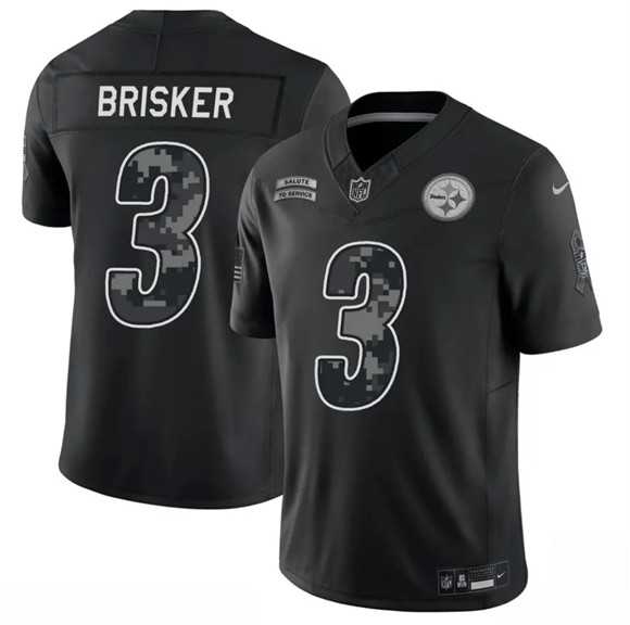 Mens Pittsburgh Steelers #3 Jaquan Brisker Black F.U.S.E. 2026 Salute to Service Limited Stitched Jersey Dzhi