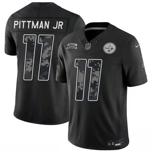 Mens Pittsburgh Steelers #11 Michael Pittman Jr. Black F.U.S.E. 2026 Salute to Service Limited Stitched Jersey Dzhi