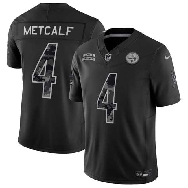 Mens Pittsburgh Steelers #4 DK Metcalf Black F.U.S.E. 2026 Salute to Service Limited Stitched Jersey Dzhi