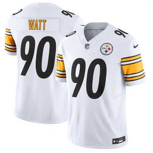 Mens Pittsburgh Steelers 90 T J Watt White 2023 F.U.S.E. Vapor Untouchable Limited Jersey