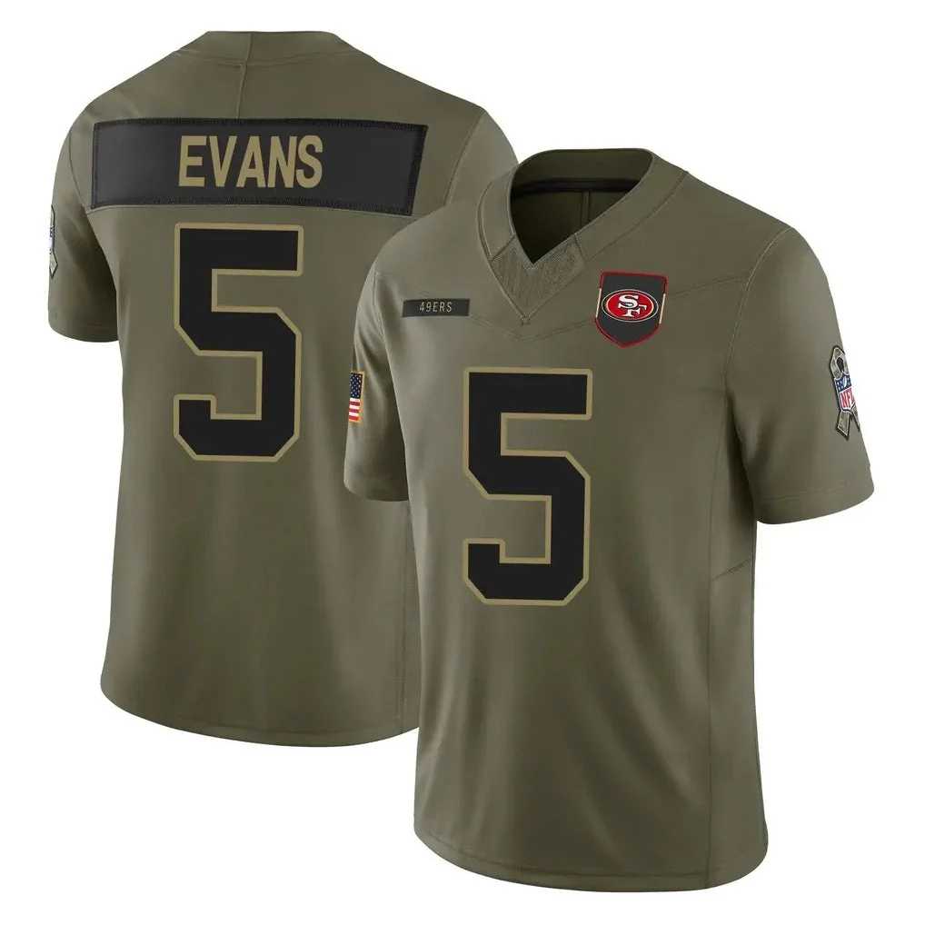 Mens San Francisco 49ers #5 Mike Evans Black F.U.S.E. 2025 Salute to Service Limited Stitched Jersey Dzhi